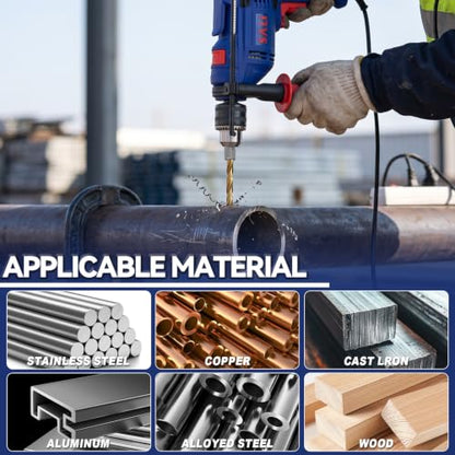 SALI Cobalt Drill Bit Set,10 Pack 13/64 Inch High Speed Steel Hex Shank Jobber Drill Bits, for Hardwood, Aluminum,Metal,Copper,Alloyed Steel - size: 13/64"