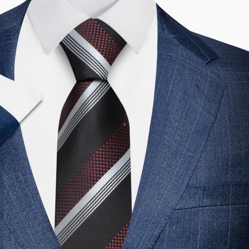 joy alice Tie For Men 6 PCS Necktie Woven Jacquard Neck Ties Set Neck Ties - color: Black