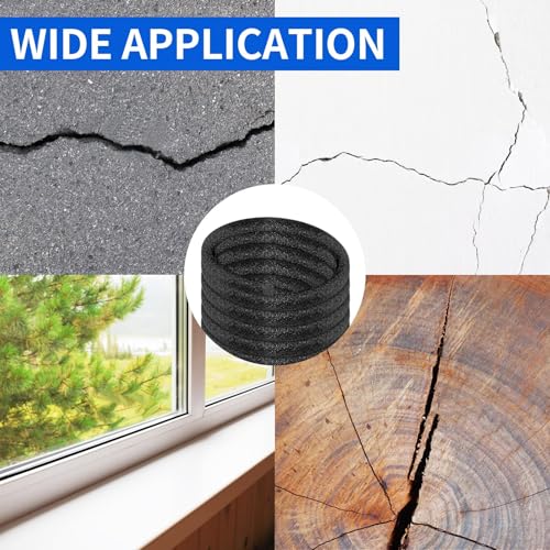 Backer Rod Foam Gap Filler Crack Filler for Concrete Repair Caulk Saver Backing Rod Concrete Expansion Joint Rope Caulk for Sealing Gaps, Expansion Joints, Crack Filling (Black,1/4 Inches x 10 Feet) - size: 1/4 Inch x 10 Feet