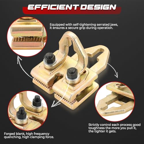 NATGAI Right Angle Auto Body Pulling Clamp 5 Ton Two-Way Self-Tightening