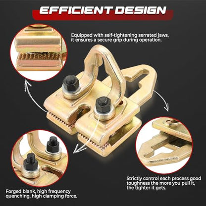 NATGAI Right Angle Auto Body Pulling Clamp 5 Ton Two-Way Self-Tightening