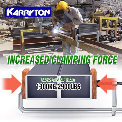 2-Pack Heavy Duty 12" Inch F-Style Welding Clamps w/Replaceable Pad, 5-1/2-Inch(140mm) Deep Throat, Bar Size 1-1/5" * 3/5" Drop Forged Steel Bar Clamps, 2900LB Clamping Force - size: 12" x 5-1/2"D - 2PCS