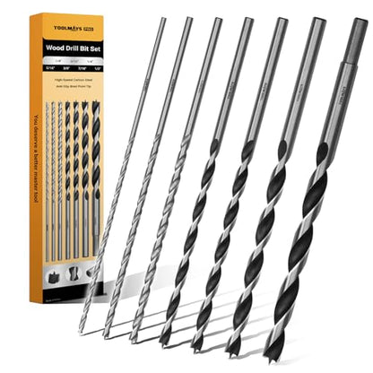 Extra Long 9.05" Brad Point Wood Drill Bit Set Imperial - size: Extra Long