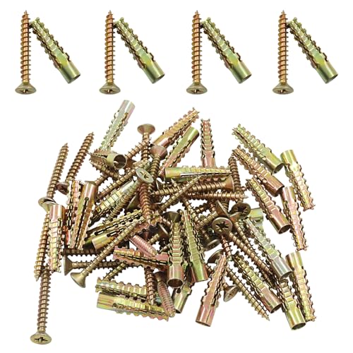 BokWin 50 Pack Gold Anchors and Screws Kit