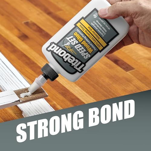 Titebond Speed Set Wood Glue, Fast Set Time, 15-Minute Clamp, Superior Strength, Increase Productivity, Visible Under Blacklight, 8 oz. 4363 (Pack of 2) - size: 8 oz. (Pack of 2)