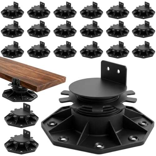 50-Pack Adjustable Deck Support Pedestals, 1-3/16"-2-3/8" H, Black