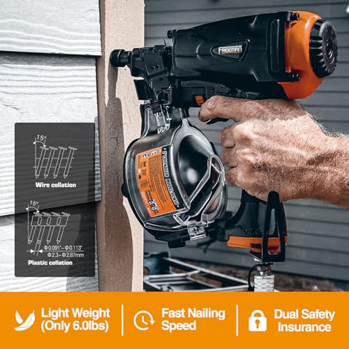 Freeman Pneumatic 15° 2-1/2" Coil Siding Nailer | PCN65