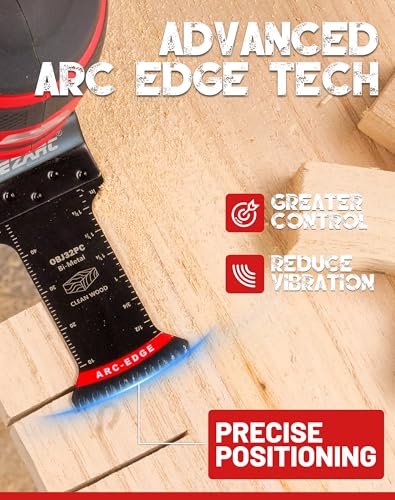 EZARC Bi-Metal Arc Edge Oscillating Tool Blade, Japanese Teeth Oscillating Saw Blades for Clean Cuts in Hard Wood & Plastic, Universal Fit Multitool Blades, 10-Pack - size: Bi-Metal, style: Short 10pcs