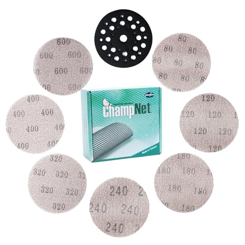 Mesh 5 inch 6 inch Sanding Discs 35PCS Hook and Loop Sanding Discs, Dust-Free, Ideal for Metal, Wood, Composites, Stock Removal, and Fine Finishing (6in, Assorted Grits & Pad) - style: 6in, Assorted Grits & Pad