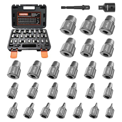 27Pcs Screw Extractor Set, 3/8" Drive Hex Bolt Extractor - size: 27 Pieces