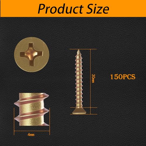 M4×30mm Phillips Countersunk Wood Screws,1022A Color Zinc - size: M4×30mm（150pcs）