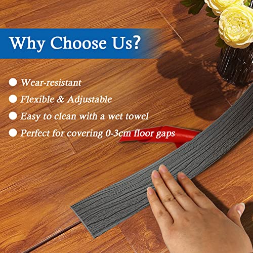 FONUNO Vinyl Floor Transition Strip Self Adhesive Threshold Strip 2" W - color: Dark Gray, size: 5cm, 3.3Ft