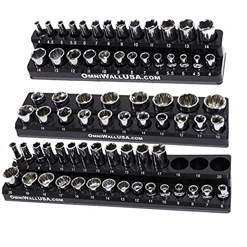Magnetic Metric Socket Holder Mold Set For Socket Wrenches Black - color: Black