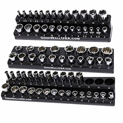 Magnetic Metric Socket Holder Mold Set For Socket Wrenches Black - color: Black