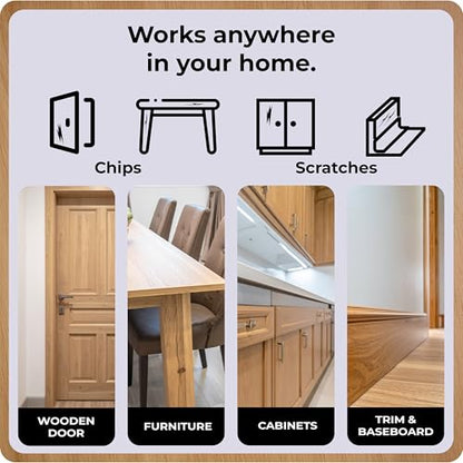 Light Brown Wood Stain Repair Kit, Brush-On Touch-Up Stain Bottles, Golden Oak, Early America, Cherry, Red Oak, Interior and Exterior Wood, 4 fl oz Total by spot. - color: Light Brown