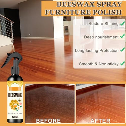 Beeswax Wood Polishing Spray, Beeswax Furniture Polish, Floor Polish, Beewax Care Restorer for Living Rooms,Kitchens,Wood Furniture Floors (1)