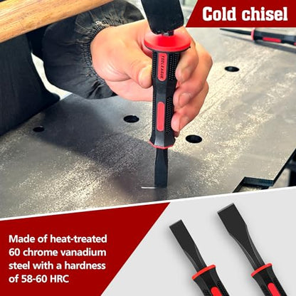 TOOLEAGUE 9Pcs Punch and Chisel Set with Hand Guard