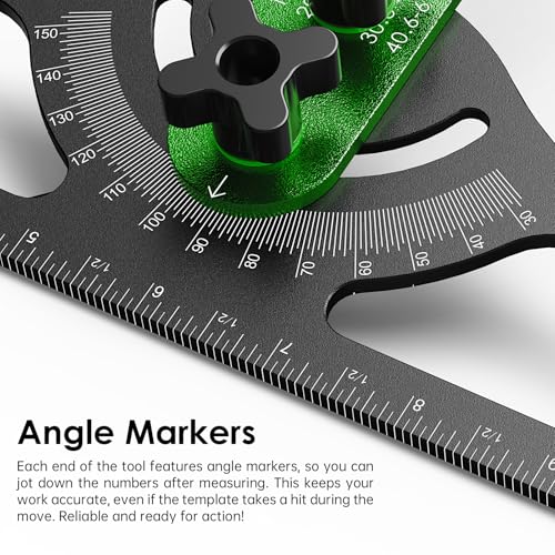Stair Tread Template Tool - Dual Solid Nut Locking Stair Tread Tool Jig - color: Green-Gray