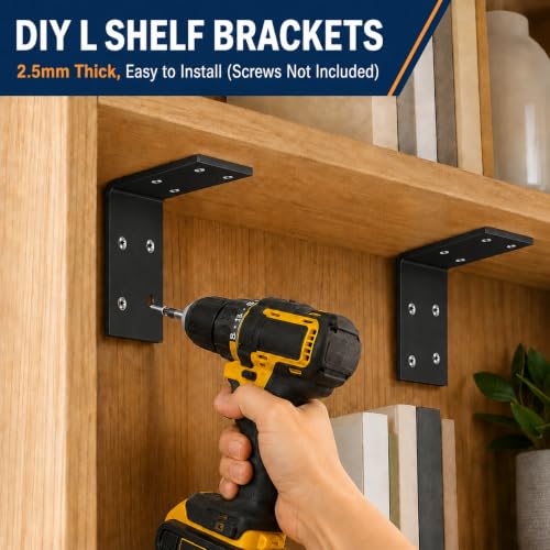 3"x3" Heavy Duty L Brackets, 90 Degree Galvanized Corner Brace, 8 Pcs - size: 3" x 3" x 1.5" (8 Pcs)