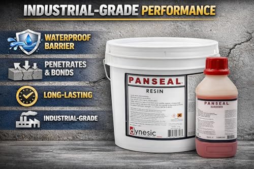 Panseal 2-Part Epoxy Coating Kit (1 Gallon) – 100% Solids Waterproof Floor & Surface Sealant – Abrasion Resistant, Chemical Resistant, No VOC – for Concrete, Metal, Wood, HVAC Drain Pans - size: 1 Gallon Kit, style: Kit