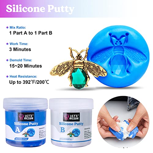 LET'S RESIN Silicone Putty, 1LB/40A Mold Making Kit