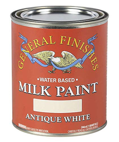 General Finishes Water Based Milk Paint, 1 Quart, Antique White - color: Antique White, size: 32 Fl Oz (Pack of 1)