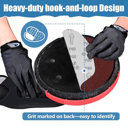 20 PCS 9 Inch 10 Hole Sanding Discs, 120 Grit Hook and Loop Round Sandpaper - color: 120Grit 20PCS
