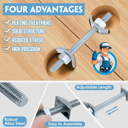 Countertop Connector Bolts 5-Pack, M8x100mm Miter Bolt Kit