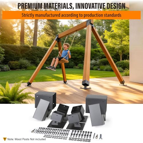 4pcs Heavy Duty Swing Adjustable Bottom Brackets, 2pcs Top Brackets（Black） - color: Black, size: Complete Set(2A-Frame+4Base)