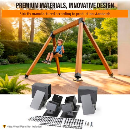 4pcs Heavy Duty Swing Adjustable Bottom Brackets, 2pcs Top Brackets（Black） - color: Black, size: Complete Set(2A-Frame+4Base)