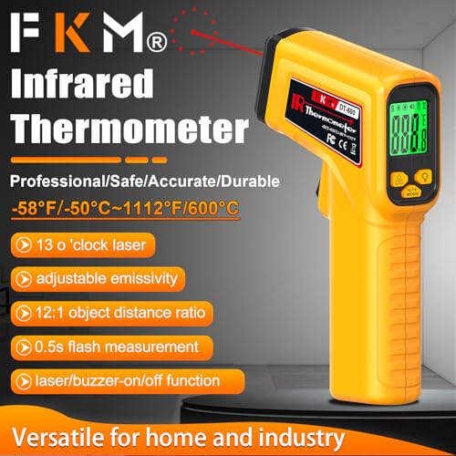 FKM Infrared Thermometer Gun High Precision 13-Point Laser -58°F~1112°F - color: Golden