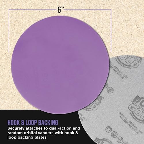 Dura-Gold Premium 1000 Grit 6" Purple Film Ceramic Sanding Discs, Box of 50 - style: 1000 Grit