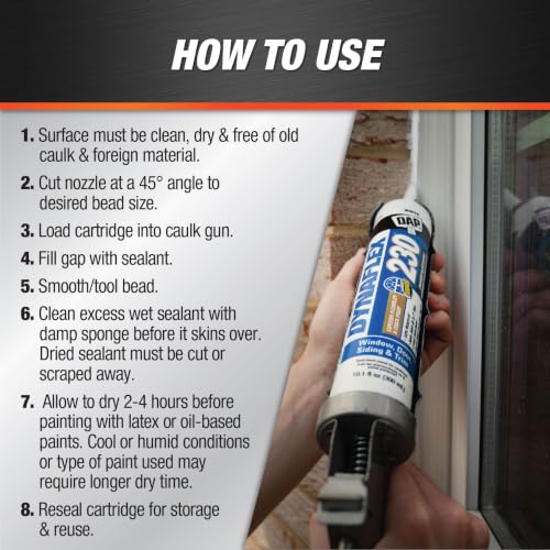 DAP Dynaflex 230 Premium Elastomeric Sealant, Clay, 10.1 Oz (7079818416) - size: 10.1 Oz