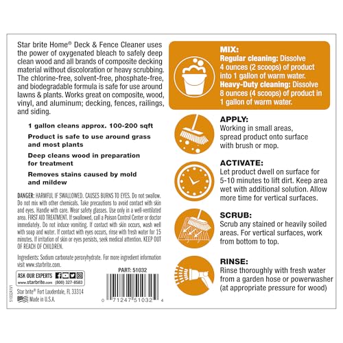 STAR BRITE Home Deck & Fence Cleaner, Oxygenated Bleach