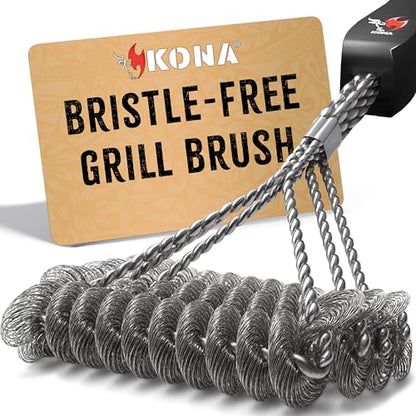 Kona Safe/Clean Bristle-Free Grill Brush - Stainless Steel BBQ Cleaner