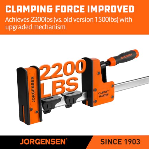 JORGENSEN 72-Inch Parallel Bar Clamps, 2-Pack Cabinet Master Bar Clamps - size: 72 Inch