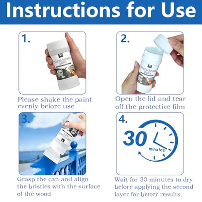 Wood and Metal Paint 2-in-1 Brush (6.35oz, Blue) Convenient Solid Wood Furniture Repair, Outdoor Metal Coating - color: Blue, size: 6.35 Fl Oz (Pack of 1)