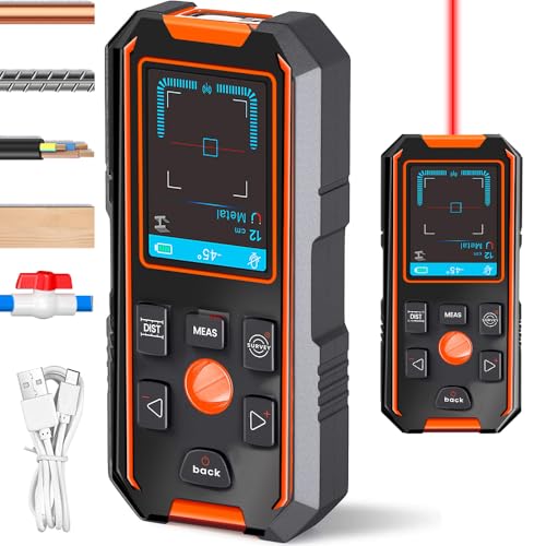 Stud Finder Wall Scanner 3IN1 Stud Detector Beam Detector Laser Rangefinder - color: Red