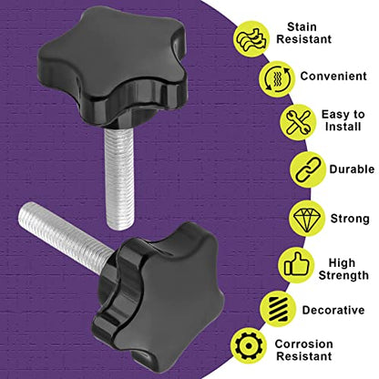 M8 x 40mm Thread Star Knob, 2Pcs - size: M8 x 40mm, style: Star Handle