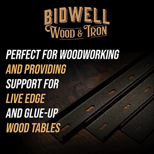 Bidwell Wood & Iron C-Channel Table Brace 2.0 – 30” Hidden Steel Support for Live Edge or Slab Wood Tops – Heavy-Duty 1/2” Leg Steel Tabletop Stabilizer – Single Piece - size: 30