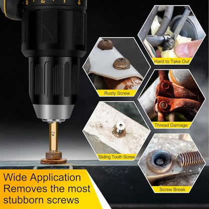 Topec 12 PCS Easy Out Screw Extractor Set, Gift for Men - size: 12 Pieces