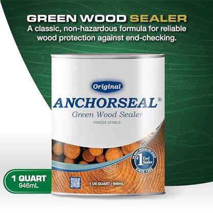 ANCHORSEAL Classic Log and Lumber End Sealer, Prevents Checking, 1 Quart - size: 1 Quart