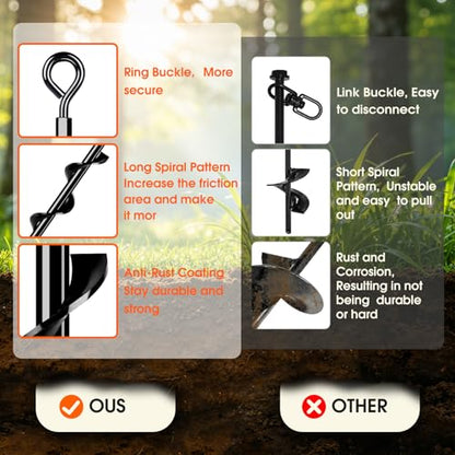 Ground Anchors Screw in Trampoline Anchors Heavy Duty Ground Stakes