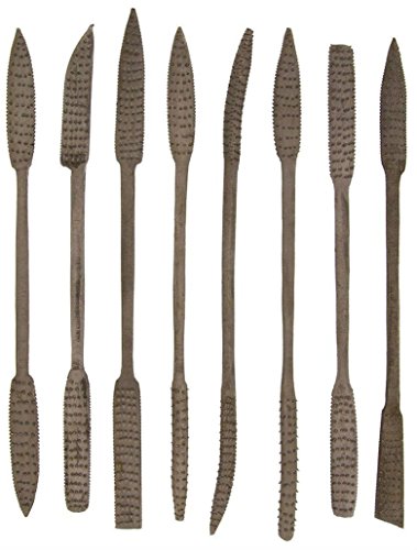 SE Heavy Wood Rasp Riffler File Set - Assorted Files for Rasp Cuts - Wood Shaping Tool - Set of 8 Pcs - 7408WFR - size: SEE DESCRIPTION