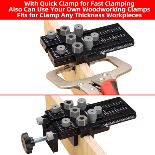 GOINGMAKE Dowel Jig Kit,Doweling Jig with Quick Positive Stop and Clamp