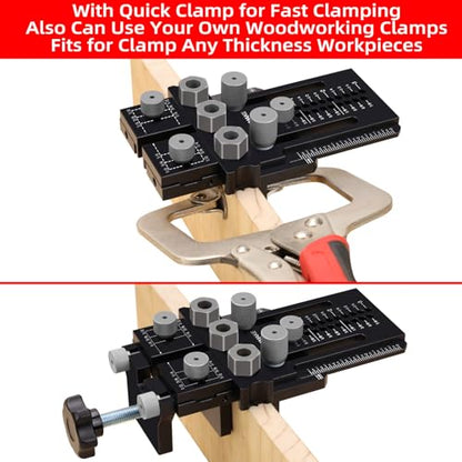 GOINGMAKE Dowel Jig Kit,Doweling Jig with Quick Positive Stop and Clamp