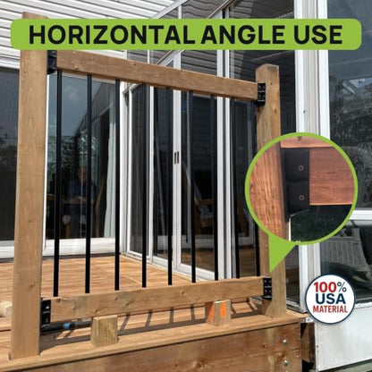Deck Railing Hangers for 2x4 (1.5”x3.5”)(Black Polypropylene)(8 Pack)