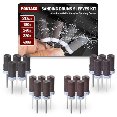 20PCS Sanding Sticks,1/8" Shank Sanding Drum for Dremel Rotary Tool - style: 180 240 320 400 Grit