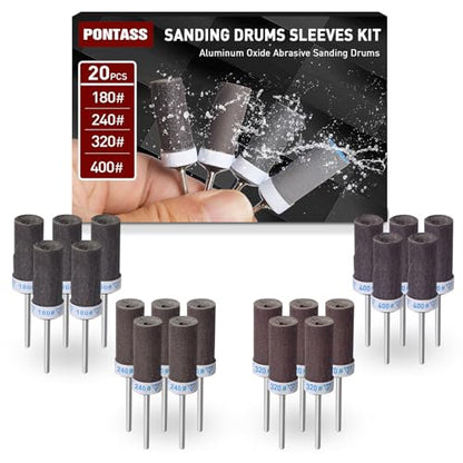 20PCS Sanding Sticks,1/8" Shank Sanding Drum for Dremel Rotary Tool - style: 180 240 320 400 Grit