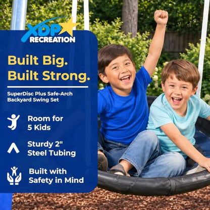 XDP Recreation SuperDisc Plus Safe-Arch Swing Set, Backyard Playground